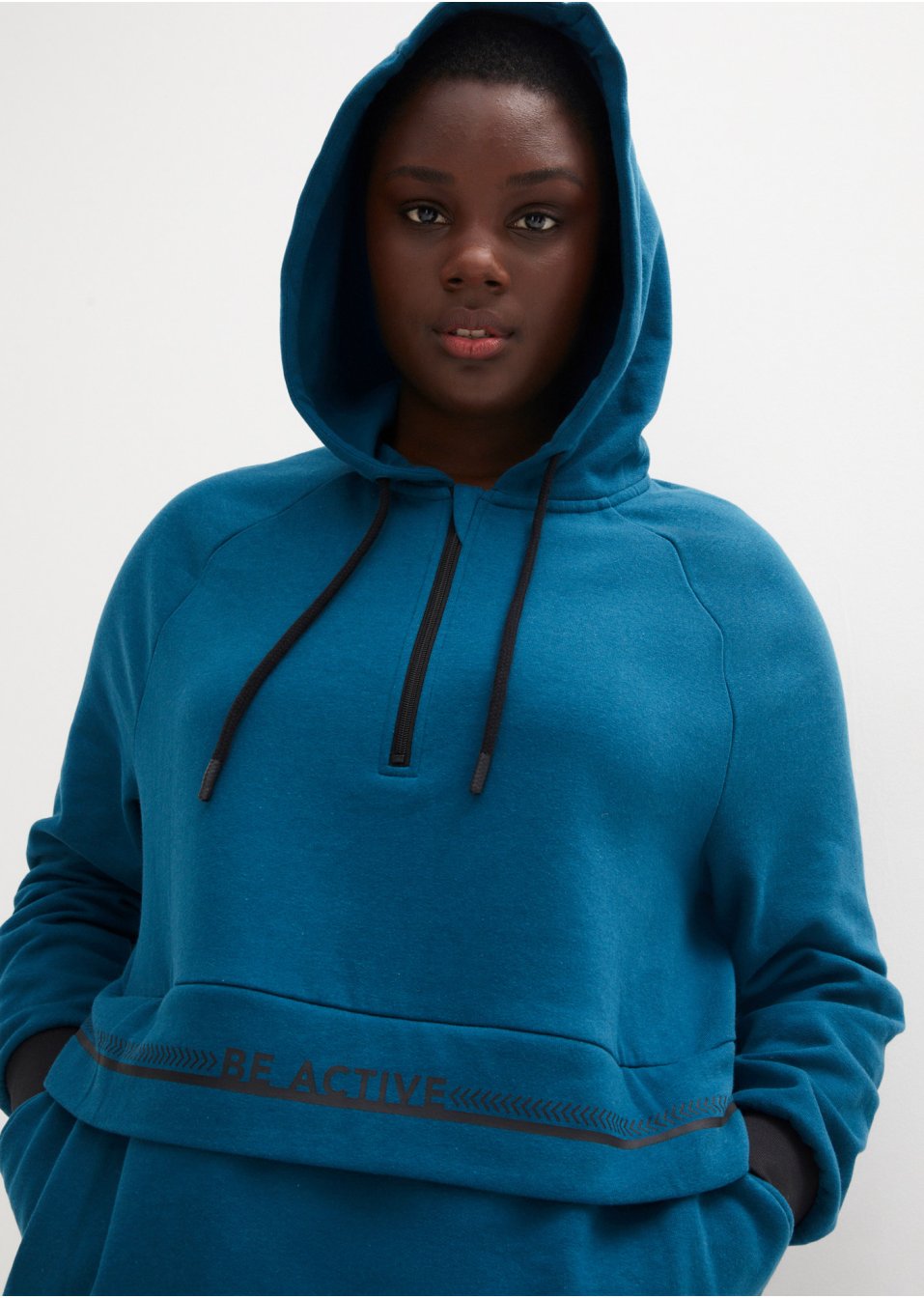 Sweat-shirt long à capuche