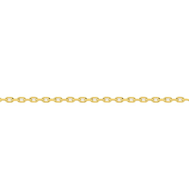 Chaîne mixte 40 cm - Forçat diamanté - Or 18 Carats - Largeur 0.85 mm