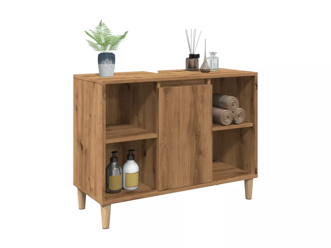 Armoire de salle de bain chêne artisanal bois d'ingénierie