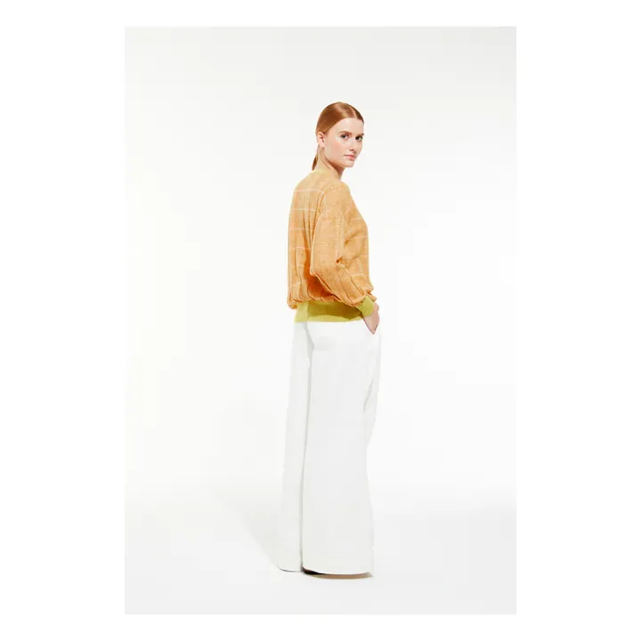 Mapoésie Pull Victoria Jaspe Mérinos et Lin | Camel