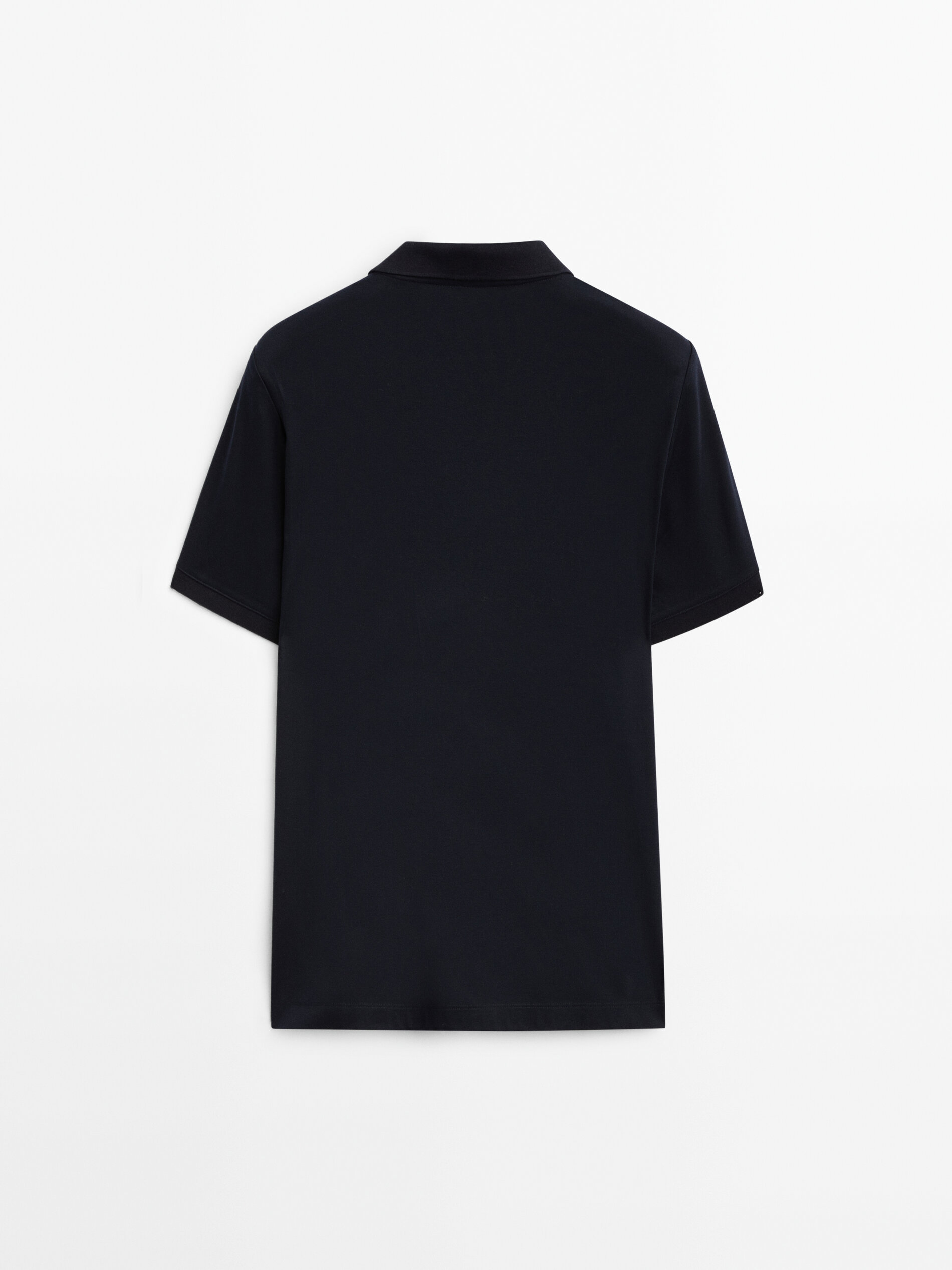 Camisa polo em mistura de algodão mercerizado - AZUL MARINHO