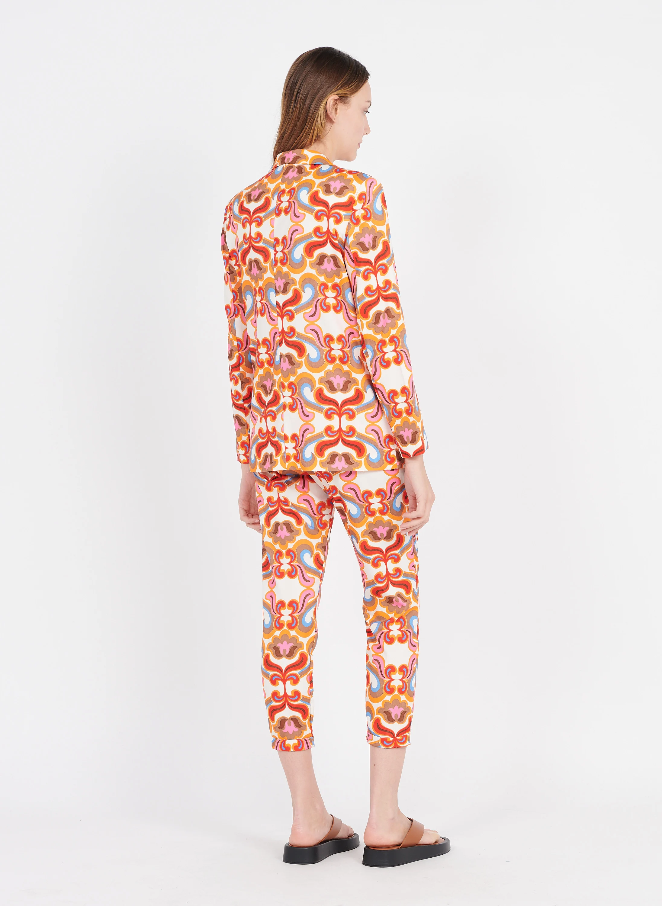 Chemise en viscose imprimée| Orange