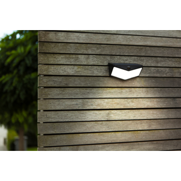 LUTEC wandlamp Wings Solar zwart 3,7W met bewegingssensor