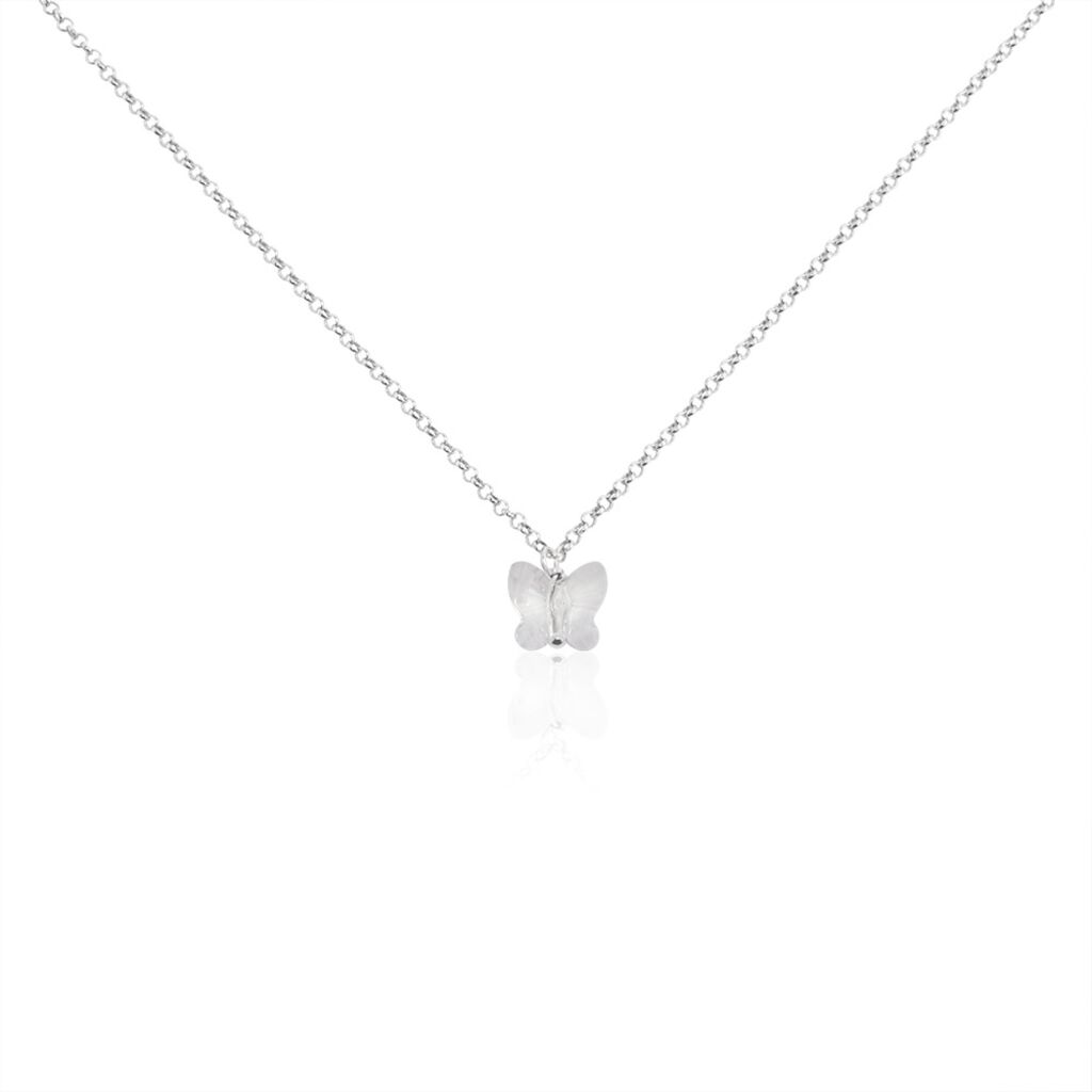 Collier Argent Blanc Patriki Cristal De Swarovski