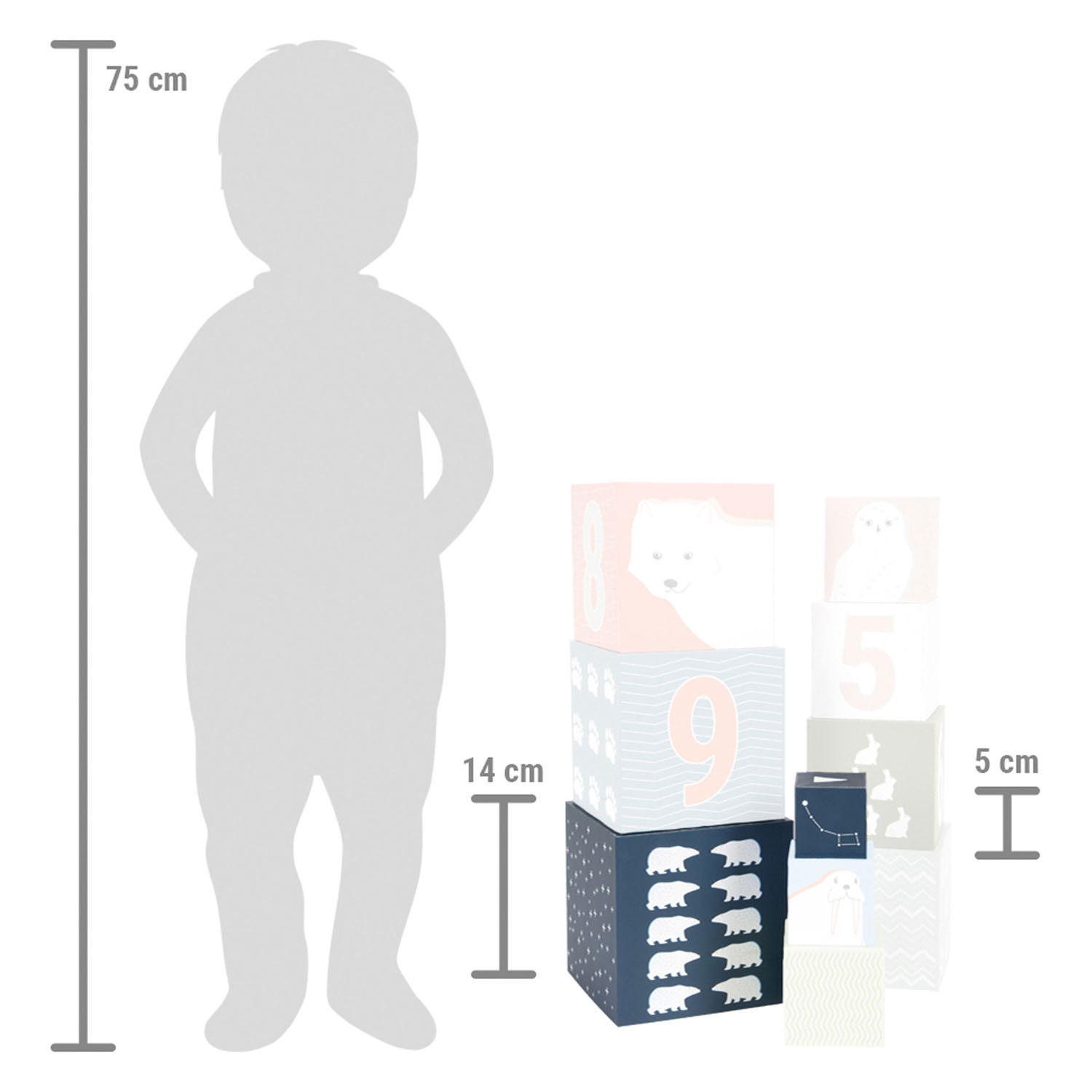Small Foot - Stapelblokken Karton Arctic, 10dlg.