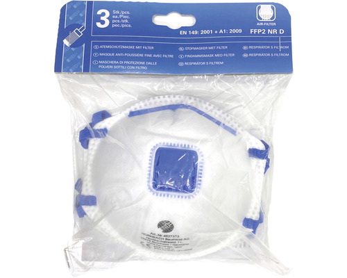 Stofmasker, fijnstofmasker, 3-delig, beschermingsklasse FFP2