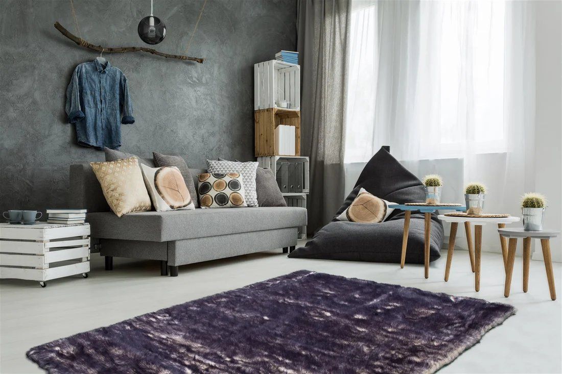 Vloerkleed 110 Wit-Lila Crown
