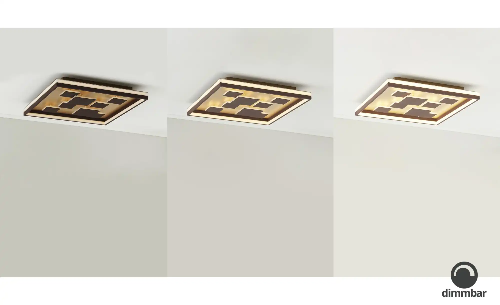 Fischer-Honsel LED-Deckenleuchte braun-rost, eckig