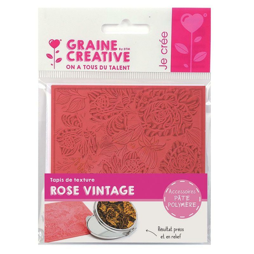 Tapis de texture pour pâte polymère - rose vintage