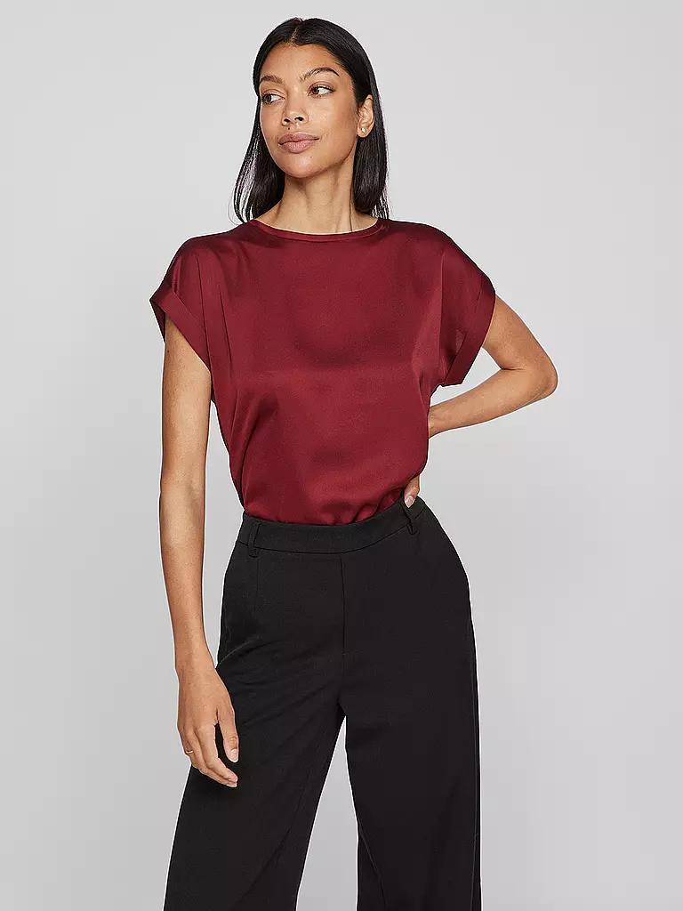 VILA Blusenshirt VIELLETTE  dunkelrot