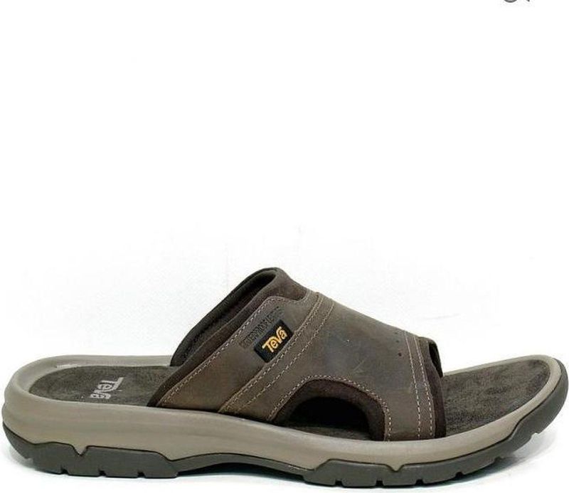 Teva - Langdon Slide - Sandaal - Walnoot - Leer - Rubberen Buitenzoal