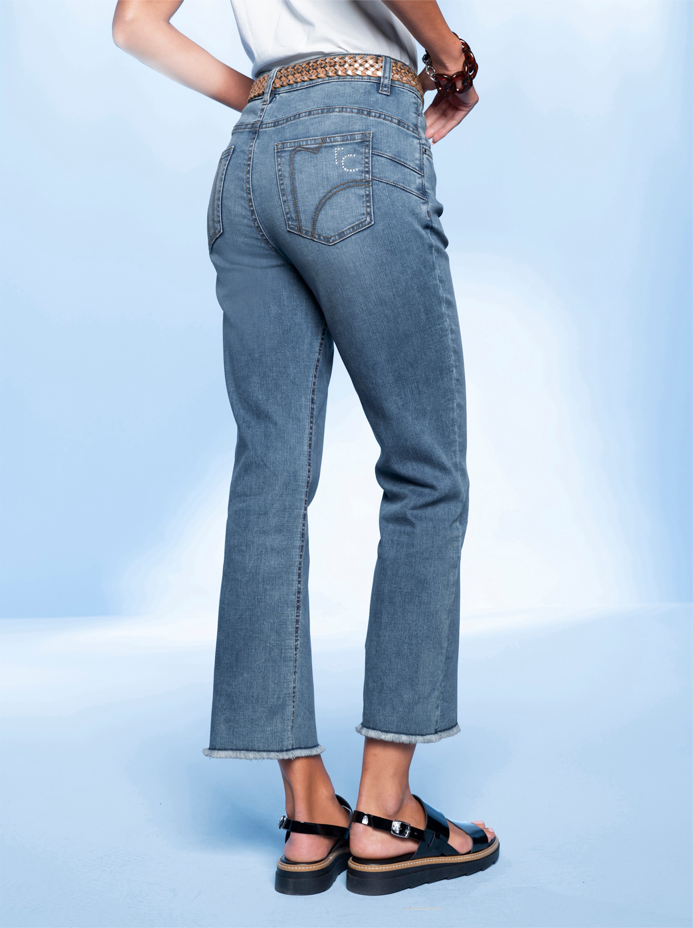 heine Push-up-Jeans in blue-stone-washed