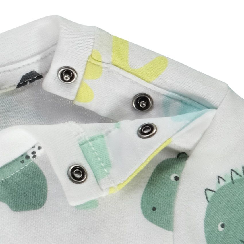 T-shirt manches courtes imprimées dinosaures pour bébé garçon - Blanc