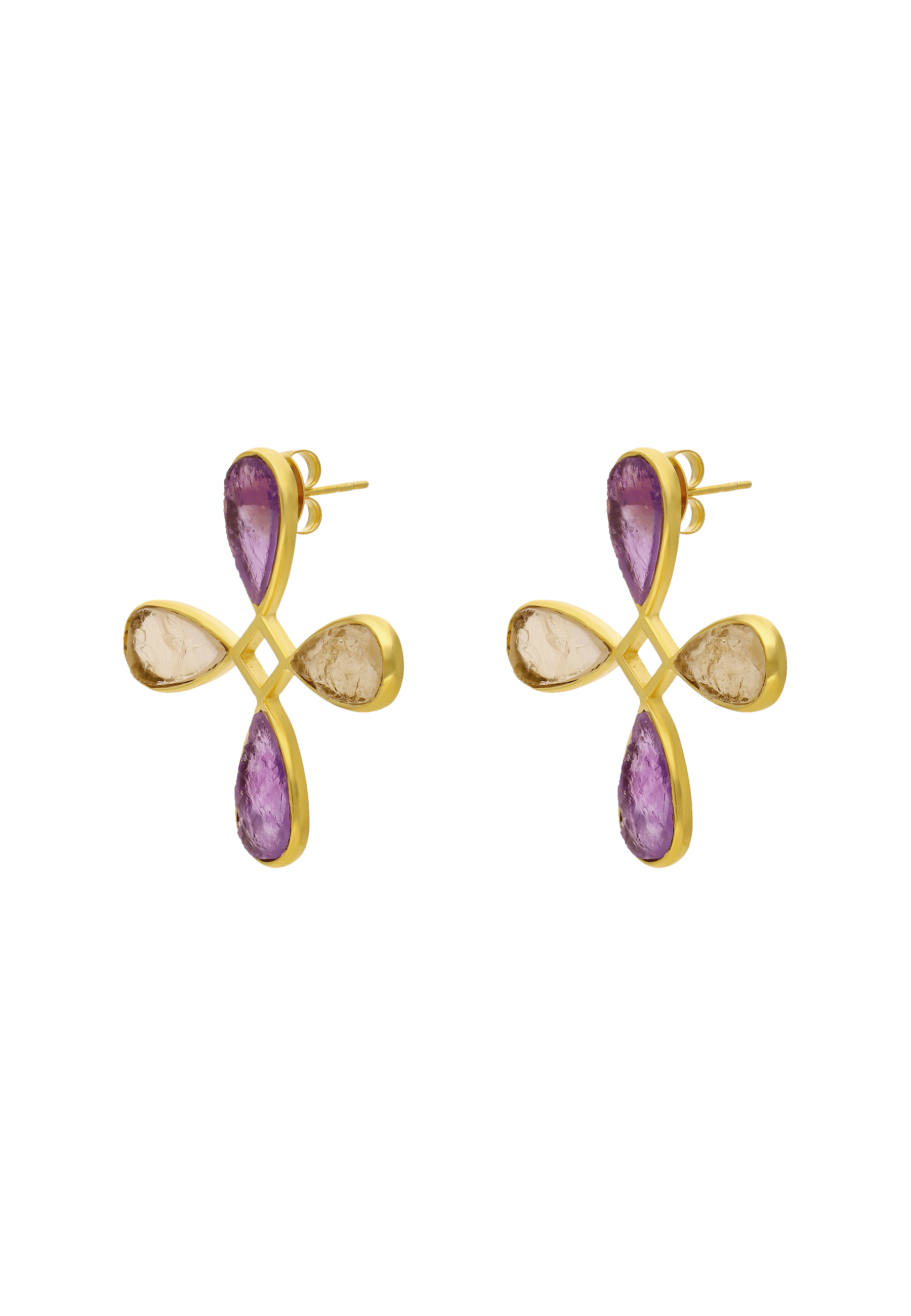NAMASTÉ - Boucles d'oreilles namasté violet, jaune | Violet