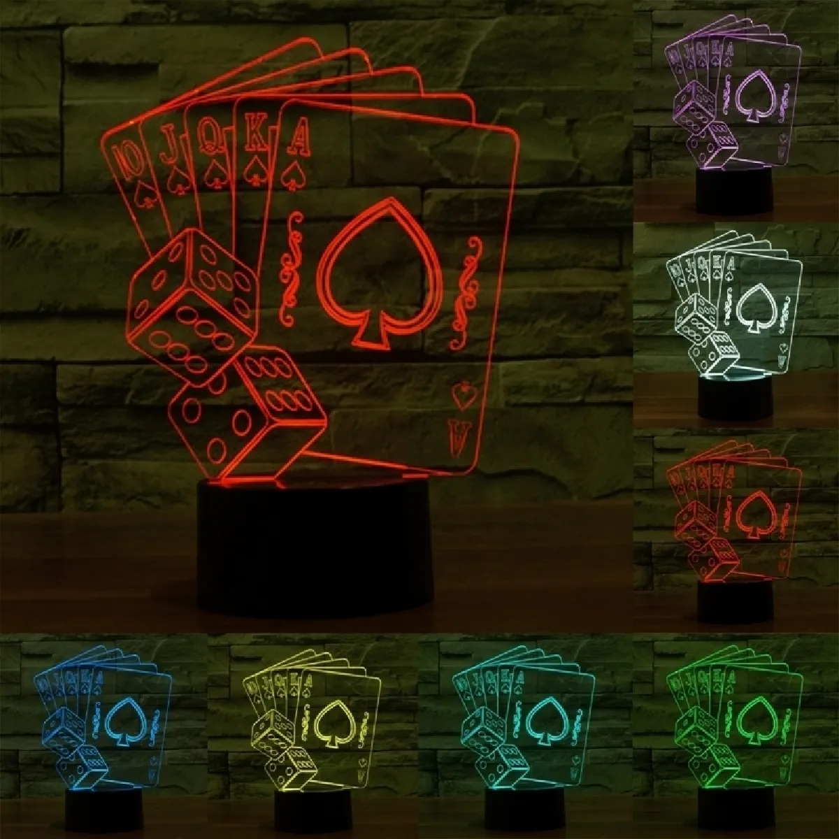 Wewoo Lampe 3D Poker LED