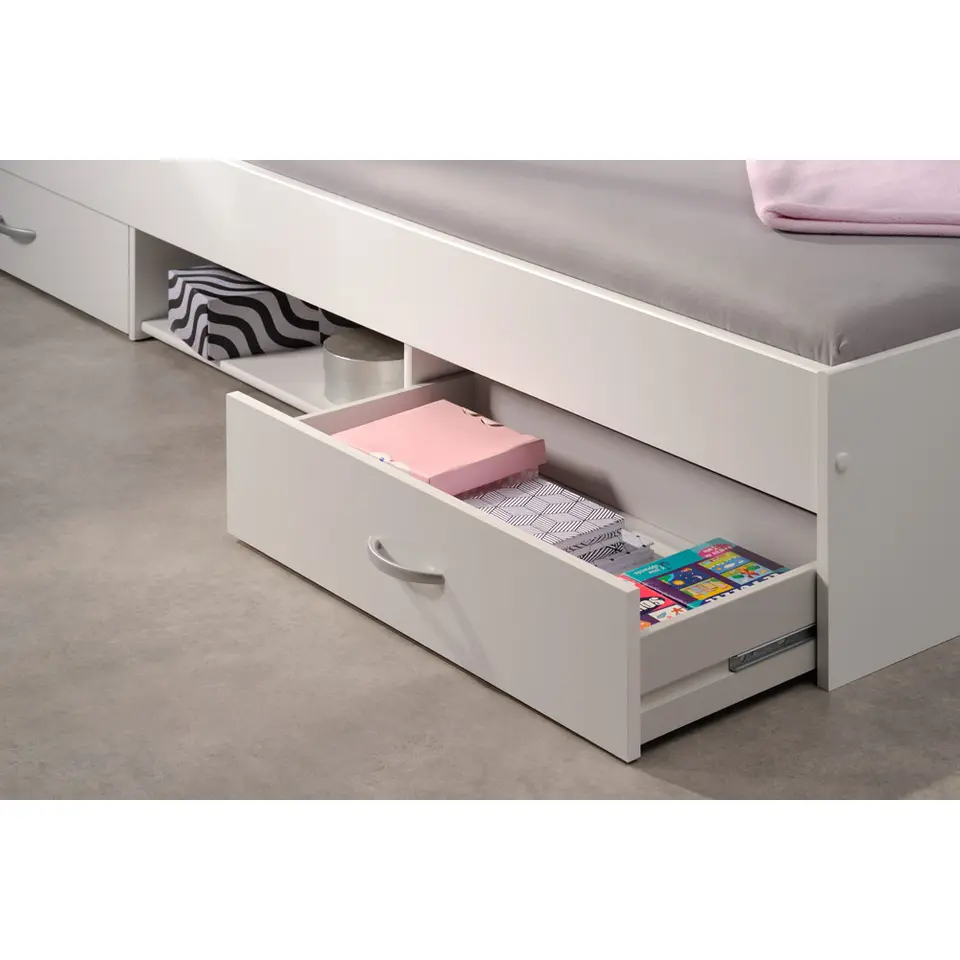 Bed Natan incl. lades - wit - 90x200 cm