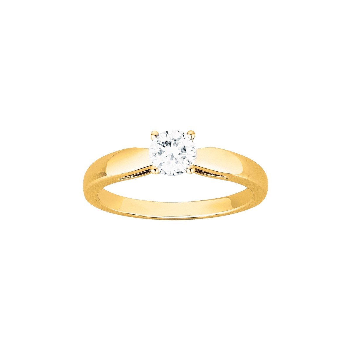 Bague de fiançailles en Plaqué Or avec oxyde de zirconium blanc