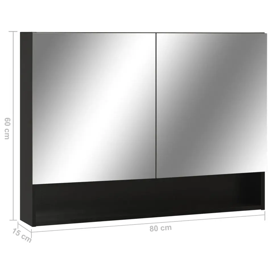 vidaXL - Spiegelkast - Zwart - MDF