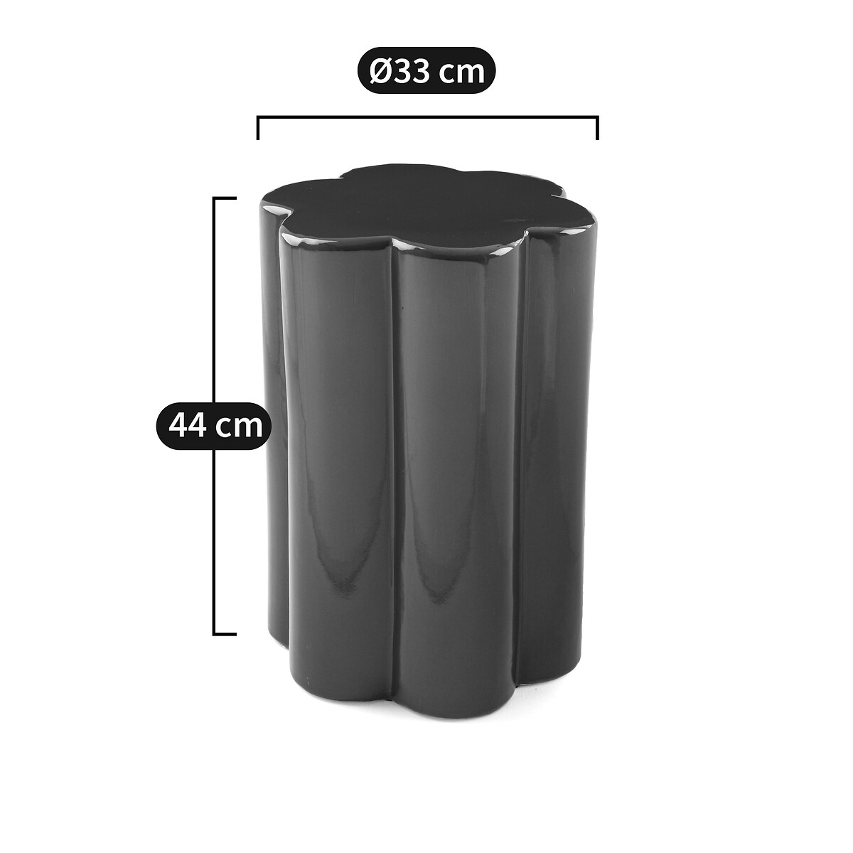LA REDOUTE INTERIEURS<br>Mesa lateral em formato de flor, em cerâmica Jelly