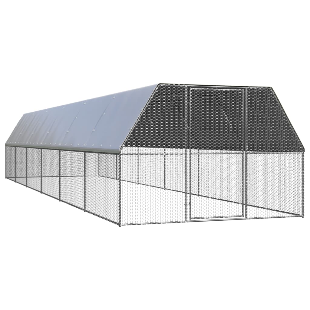 galinheiro de aço galvanizado vidaXL 2x10x2 m