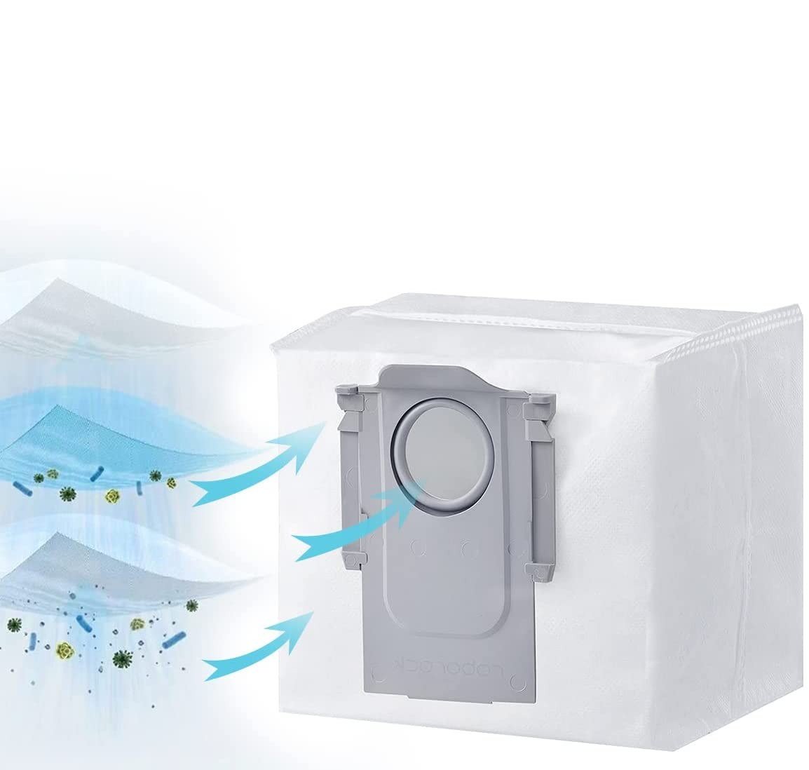 (8er Set) Ersatz Staub Beutel Kit Filterbeutel für Roborock Staubsauger Roboter - Weiss