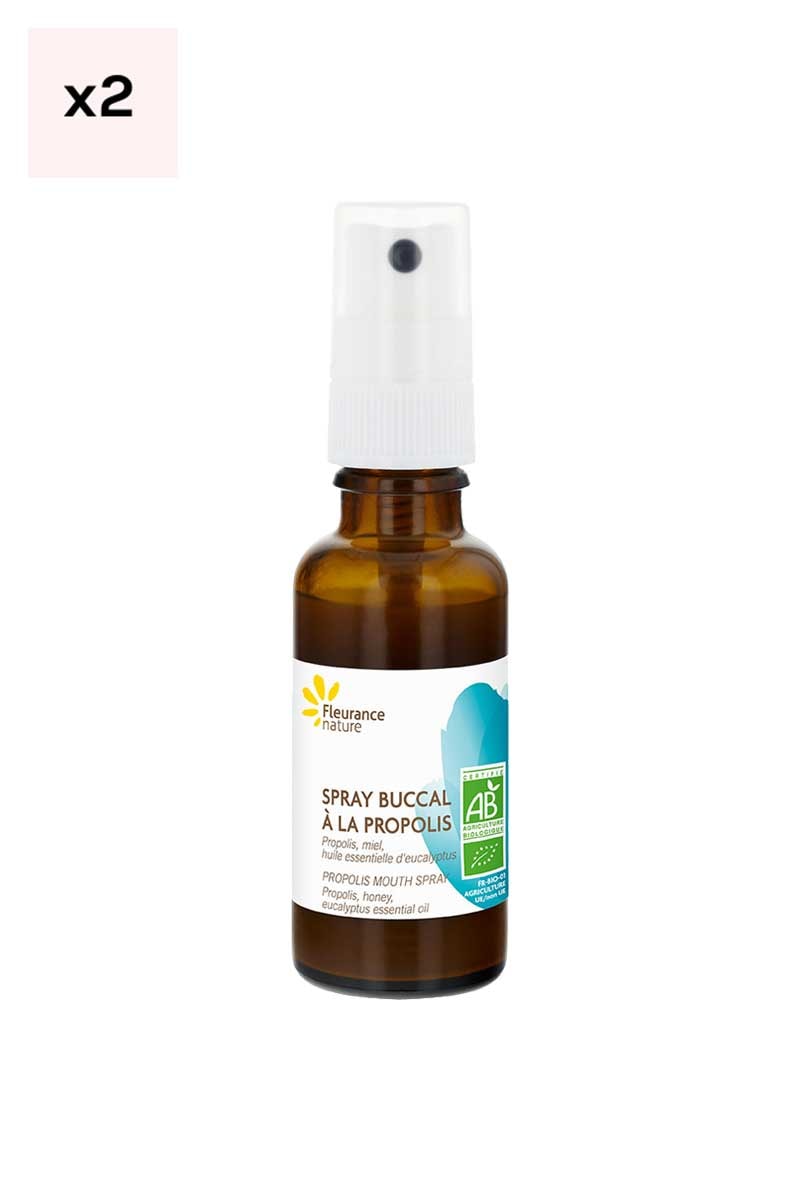 Sprays buccal bio - Propolis & eucalyptus - Pour soulager la gorge - 2 x 30 ml