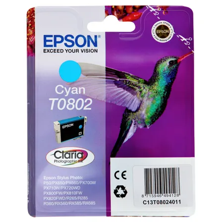 Epson Original Tintenpatrone T0802 Cyan