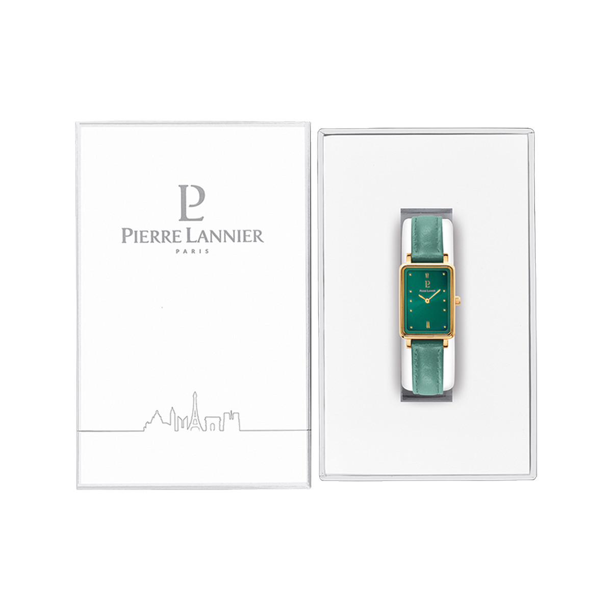 Montre PIERRE LANNIER ariane femme bracelet cuir vert