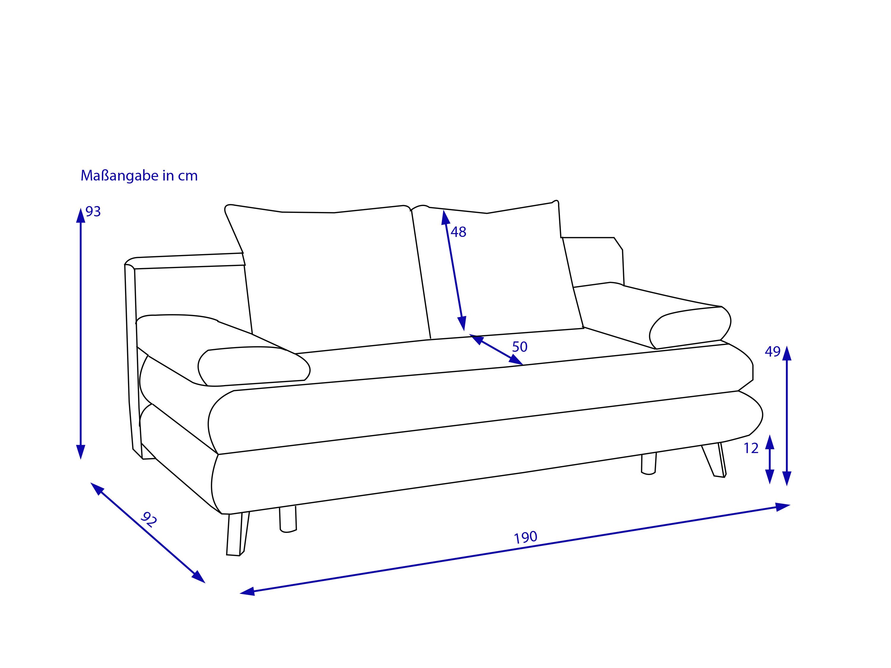 Schlafsofa GINA PETROL 83