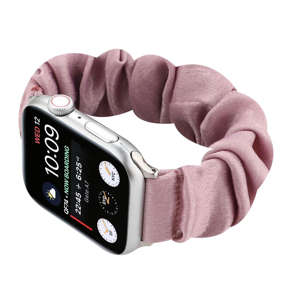 Apple Watch (42/41/40/38 mm) Stoff Ersatz Armband Scrunchie (Gelenkumfang: 170-225mm) - Pink