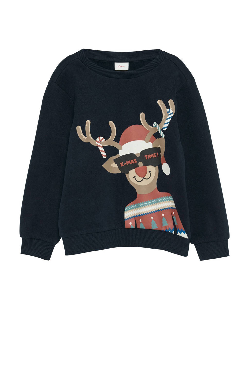 s.Oliver kersttrui blauw