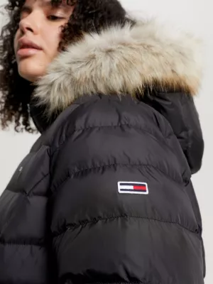Jaqueta com capuz e acolchoamento em plumas Curve Essential
