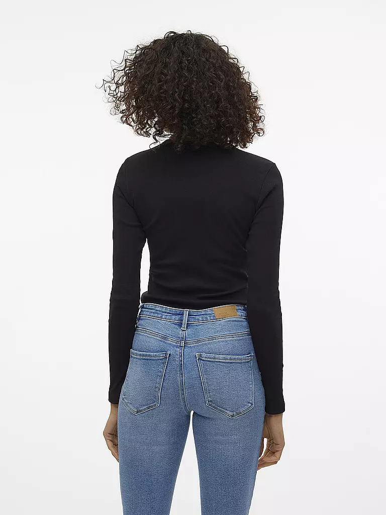 VERO MODA Langarmshirt Slim Fit  VMCHLOE schwarz