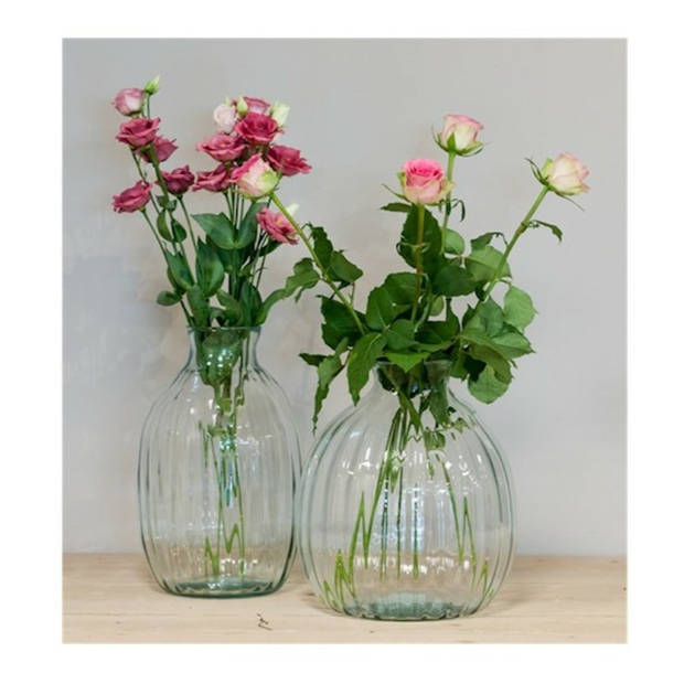 bloemenvaas/vazen van glas D18 cm en H29,5 cm - Vazen