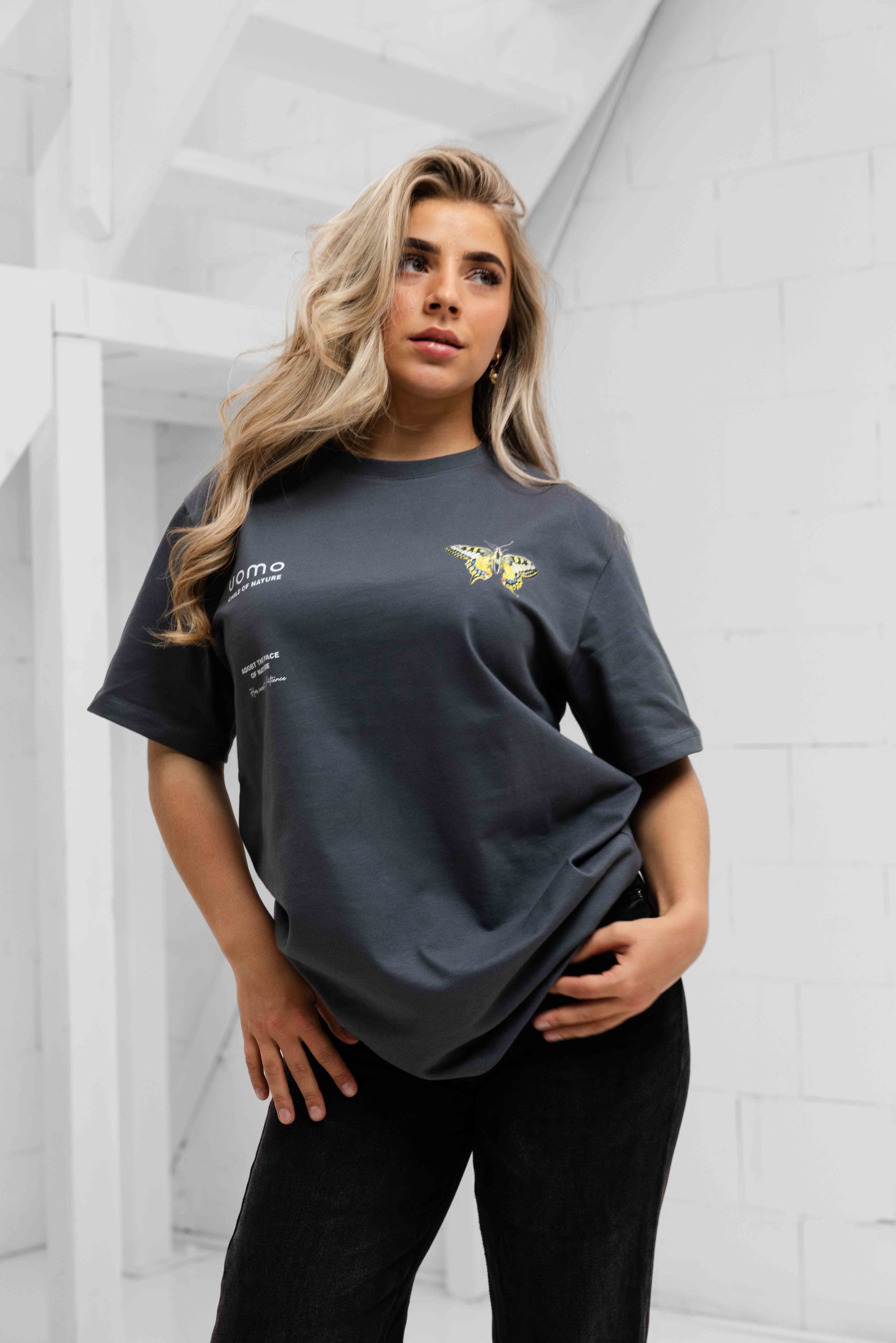 24 Uomo Child Of Nature T-shirt Dames Donkergrijs