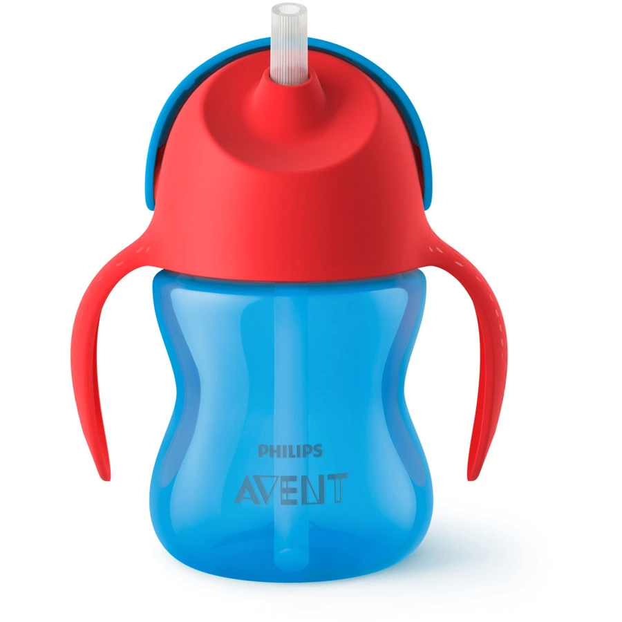 Philips Avent Strohhalmbecher SCF79601 blau  rot 200 ml 9M+