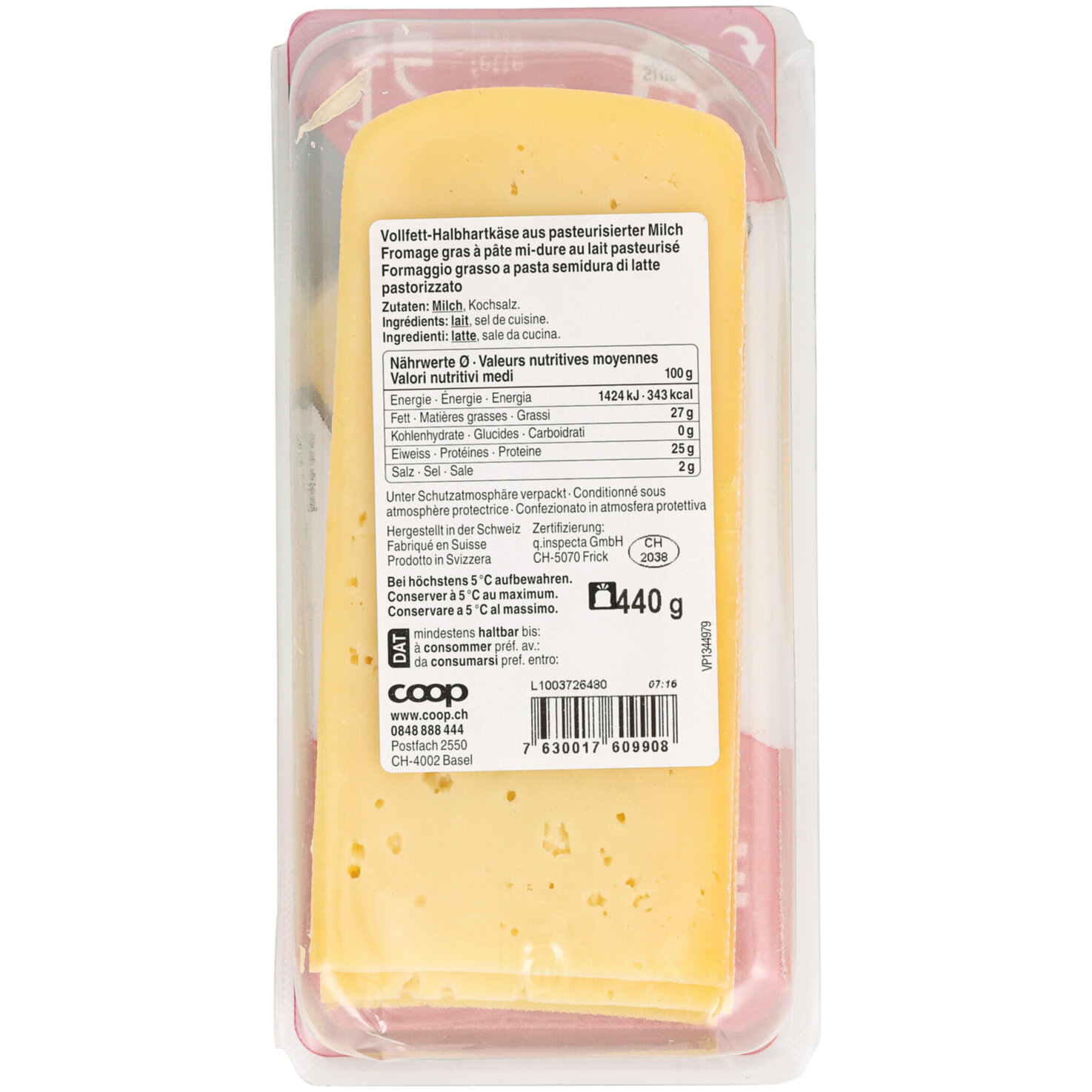 Raclettekäse Scheiben Nature -