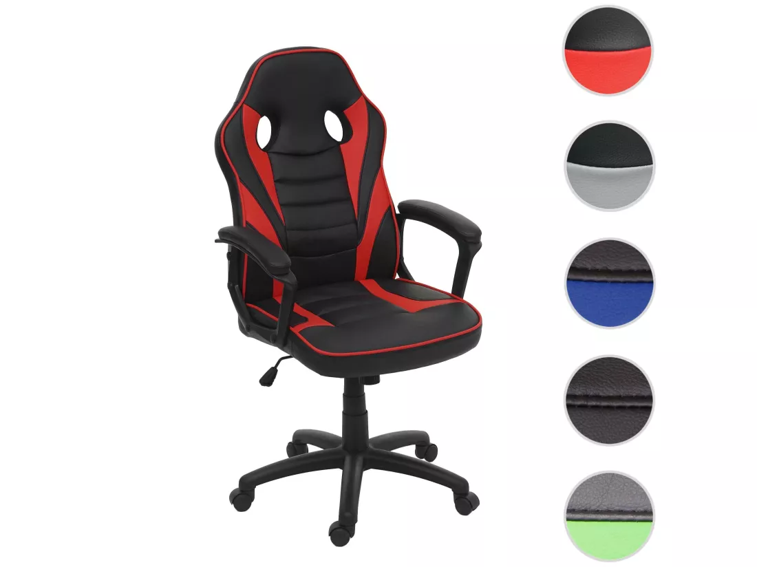 Chaise de bureau MCW-F59, noir/rouge