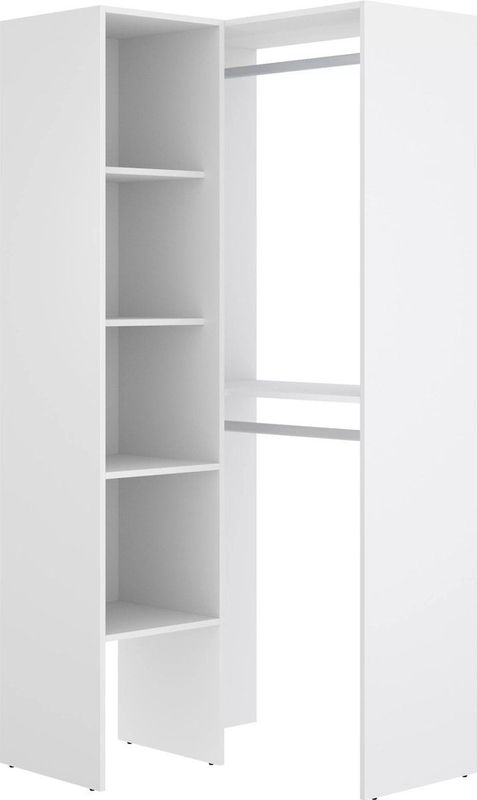 FERDINAND - Hoekkast - Wit - Spaanplaat - 4 Legplanken, 2 Hangstangen