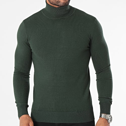 Pull Col Roulé Vert