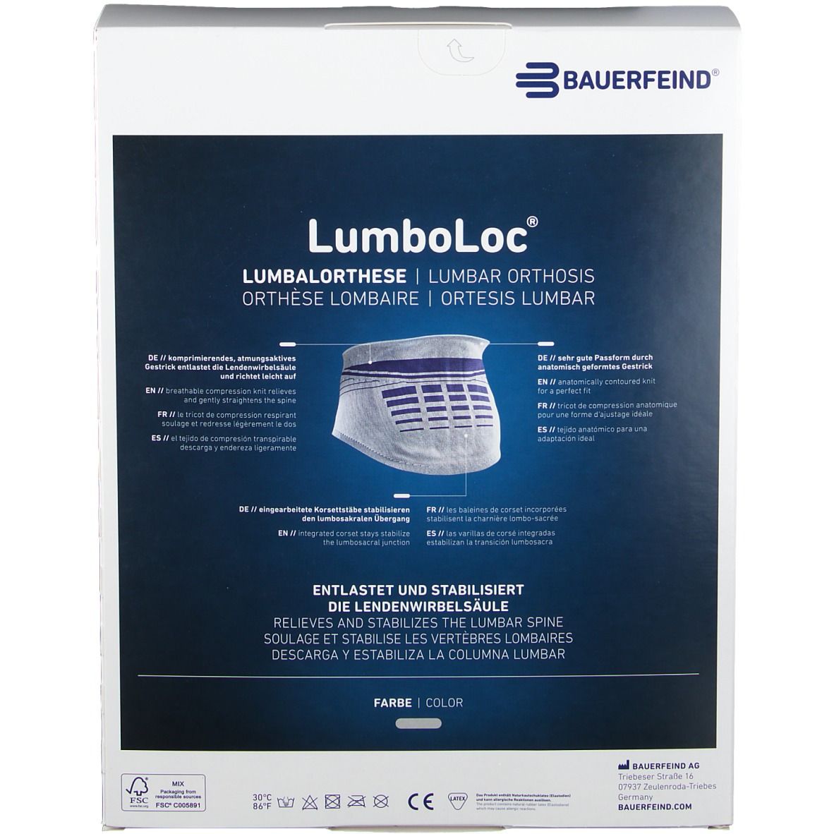 LumboLoc® Rückenstütz Bandage Gr.6 titan