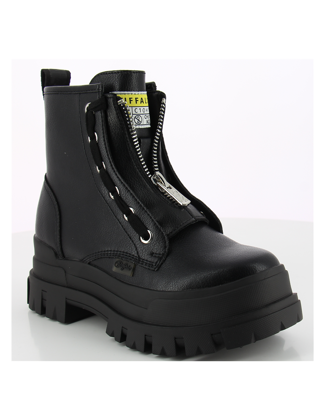 buffalo bottines femme aspha zip black imi nappa vegan