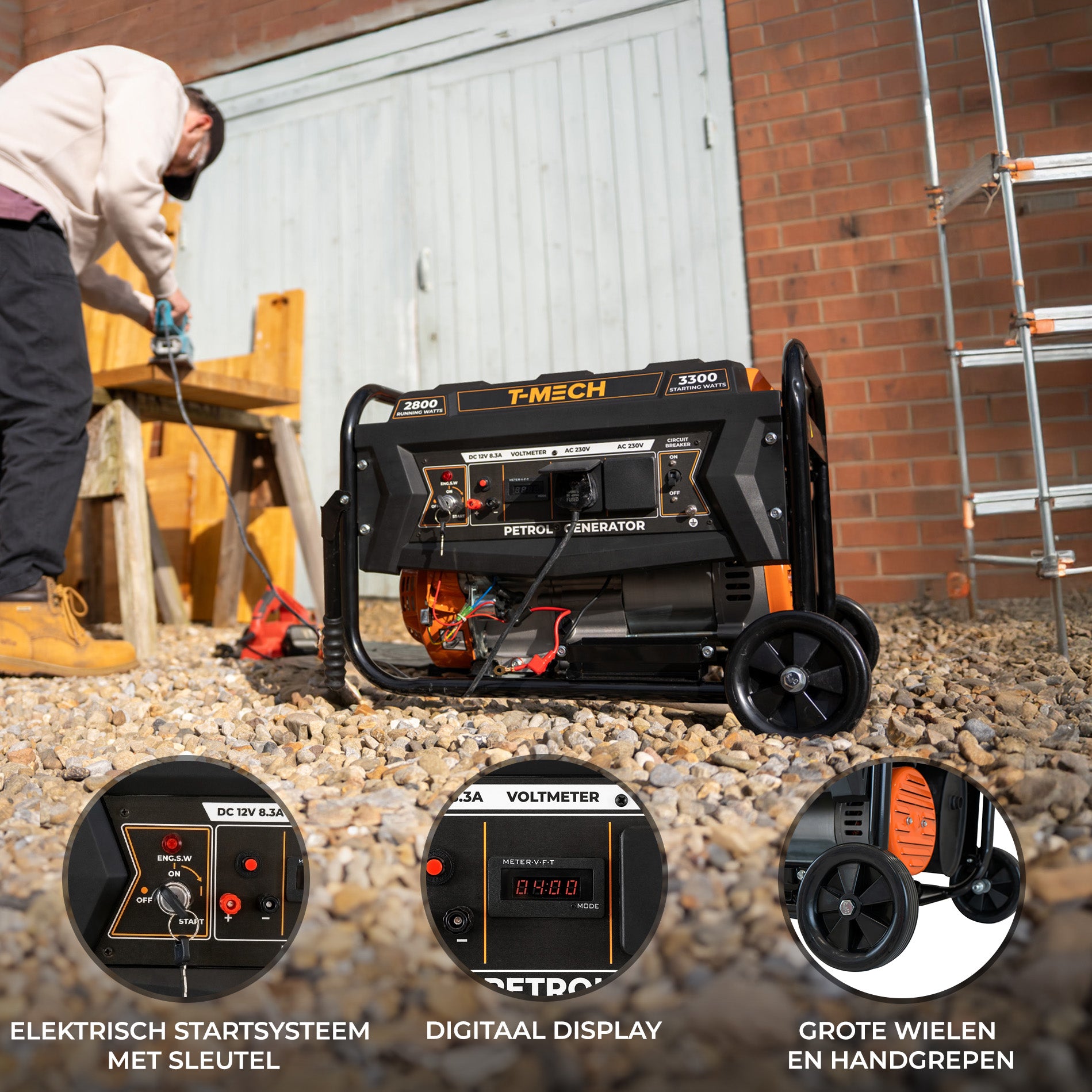 T-Mech draagbare benzinegenerator - 3300 watt