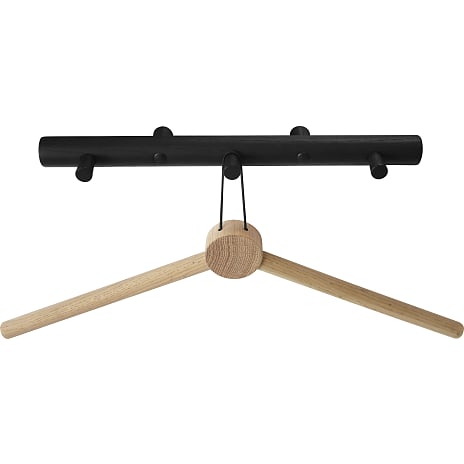 Knagerække m. 3 knager - sort