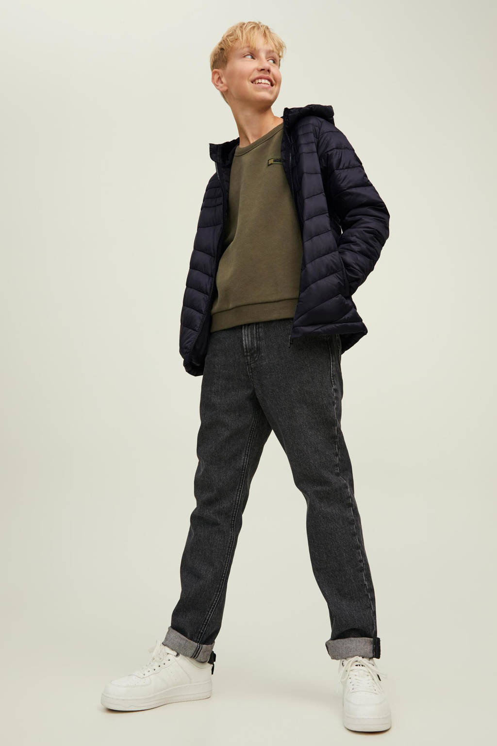 JACK & JONES gewatteerde jas JJEHERO zwart