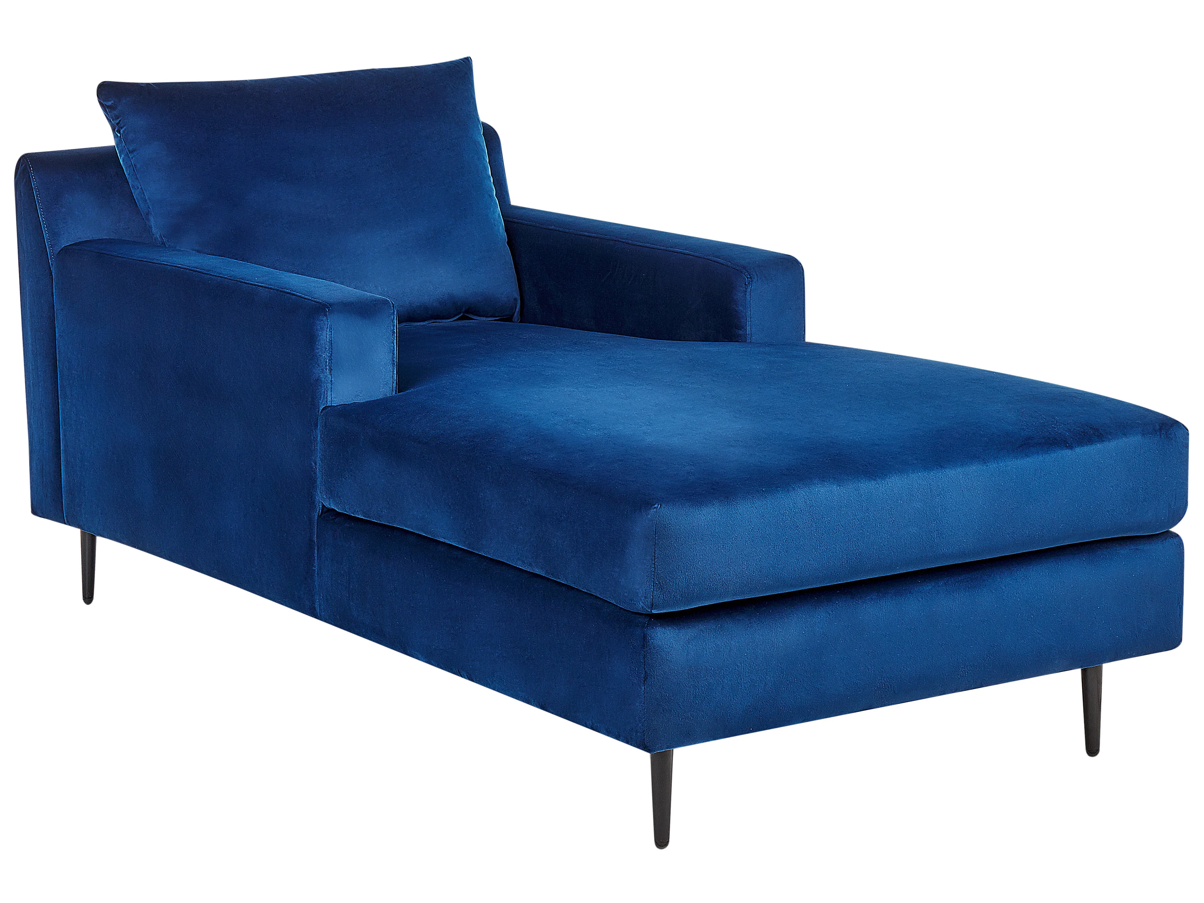 Chaise longue GUERET Fluweel Marineblauw