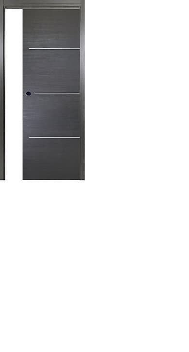 Kit de finition galandage gris pour porte coulissante