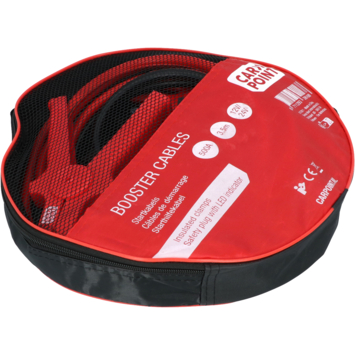 Carpoint startkabel 500A met gele veiligheidsplug met polariteitsaanduiding