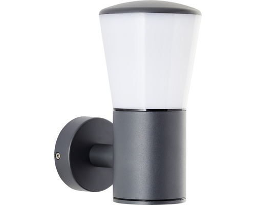 Buitenwandlamp, 1-lichts, 20x10,5 cm, antraciet/wit