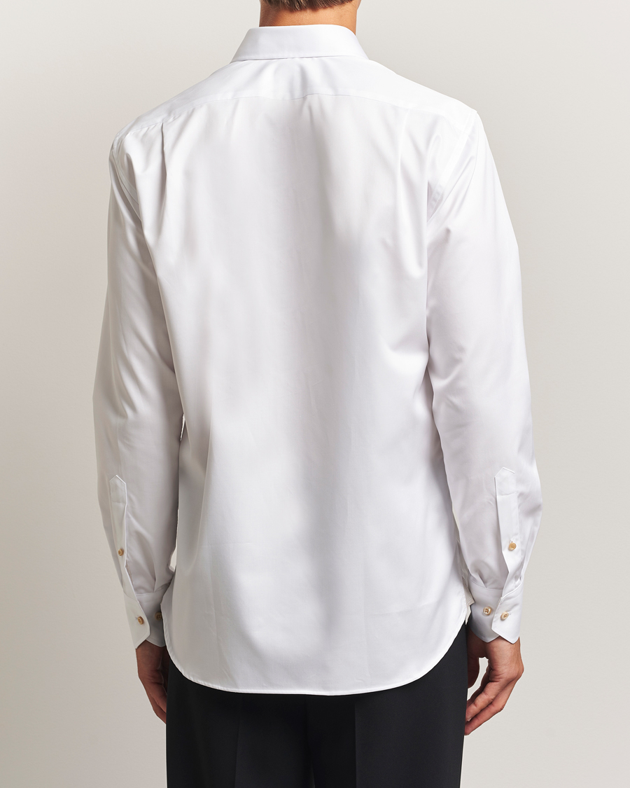 Stenströms Regular Fit Contrast Cotton Shirt White